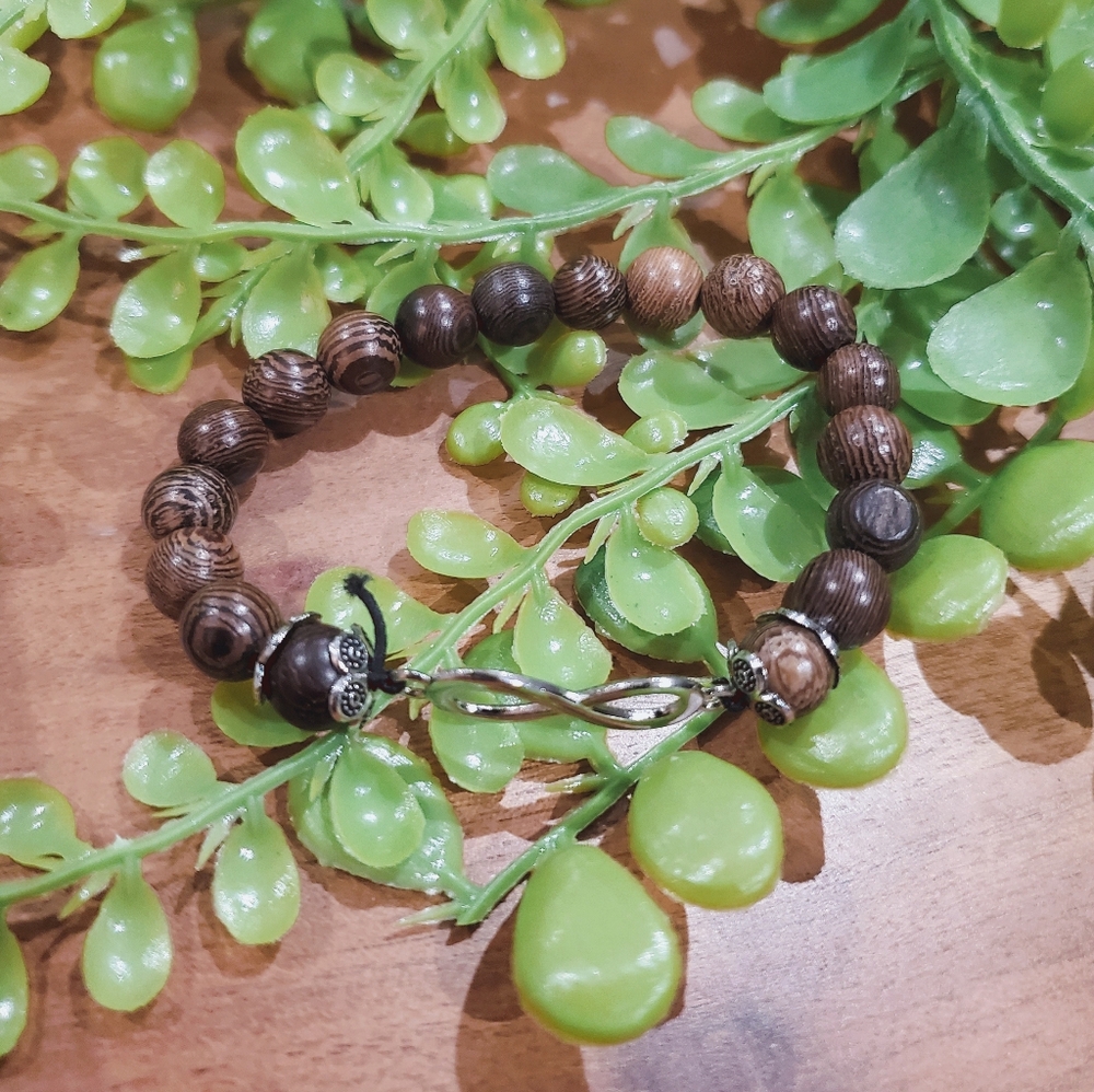 2/$20-Brown Infinity Beaded Bracelet- New